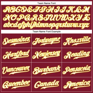 Custom Crimson Pinstripe Baseball Jersey with Gold-White - Image 2