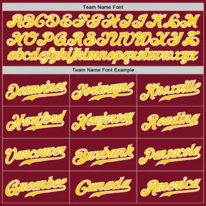 Custom Crimson Pinstripe Baseball Jersey with Gold-White - Image 3