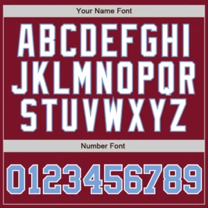 Custom Crimson Pinstripe Baseball Jersey with Light Blue-White - Image 2