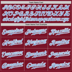 Custom Crimson Pinstripe Baseball Jersey with Light Blue-White - Image 3
