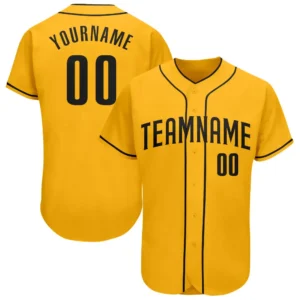Custom Gold Baseball Jersey with Black