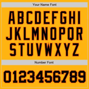 Custom Gold Baseball Jersey with Black-Orange - Image 3
