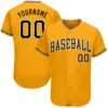 Custom Gold Baseball Jersey with Black-White