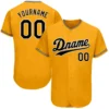Custom Gold Baseball Jersey with Black-White