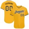Custom Gold Baseball Jersey with Black-White