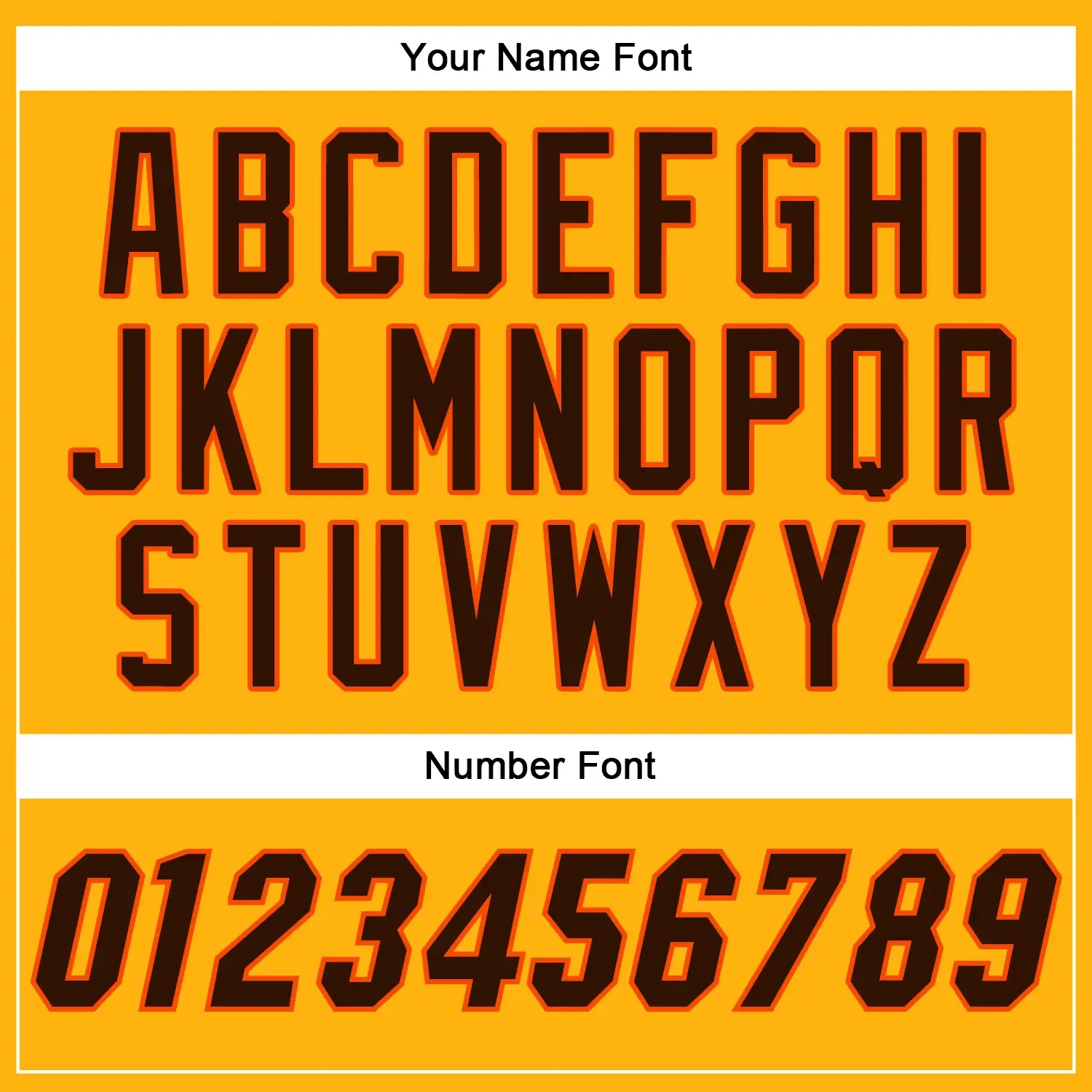 Custom Gold Baseball Jersey with Brown-Orange - Image 3