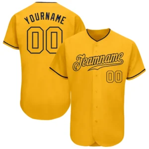 Custom Gold Baseball Jersey with Gold-Navy