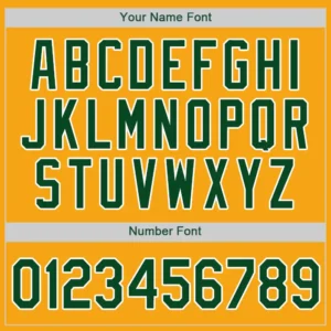 Custom Gold Baseball Jersey with Green-White - Image 2