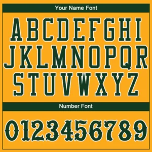Custom Gold Baseball Jersey with Green-White - Image 2