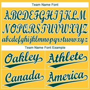 Custom Gold Baseball Jersey with Green-White - Image 3