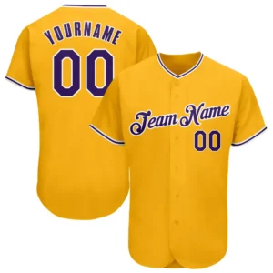 Custom Gold Baseball Jersey with Navy-Light Blue