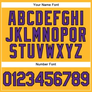 Custom Gold Baseball Jersey with Purple-Black - Image 3