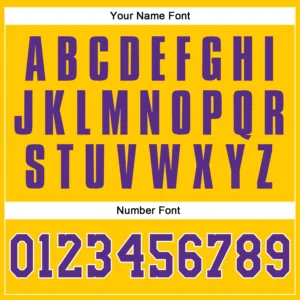 Custom Gold Baseball Jersey with Purple-White - Image 3