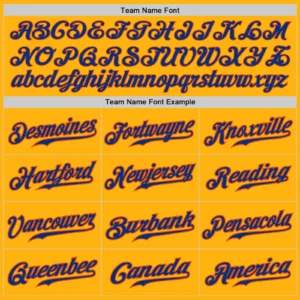 Custom Gold Baseball Jersey with Royal-Orange - Image 2