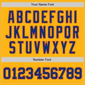 Custom Gold Baseball Jersey with Royal-Orange - Image 3