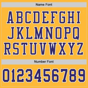 Custom Gold Mesh Football Jersey with Purple - Image 2