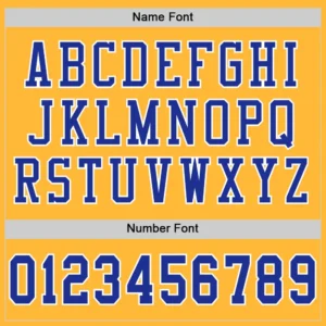 Custom Gold Mesh Football Jersey with Royal - Image 2