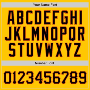 Custom Gold Pinstripe Baseball Jersey with Black-Orange - Image 2