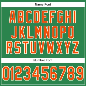 Custom Grass Green Mesh Football Jersey with Orange-White - Image 3