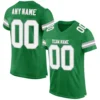 Custom Grass Green Mesh Football Jersey with White-Gray