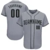Custom Gray Baseball Jersey with Black