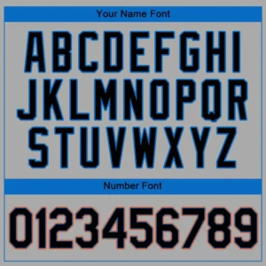 Custom Gray Baseball Jersey with Black-Light Blue - Image 2