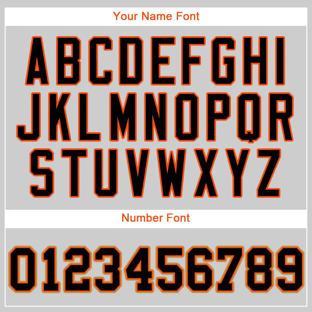 Custom Gray Baseball Jersey with Black-Orange - Image 2