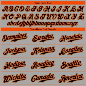 Custom Gray Baseball Jersey with Black-Orange - Image 3
