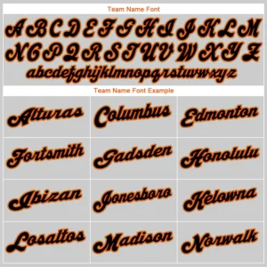 Custom Gray Baseball Jersey with Black-Orange - Image 3