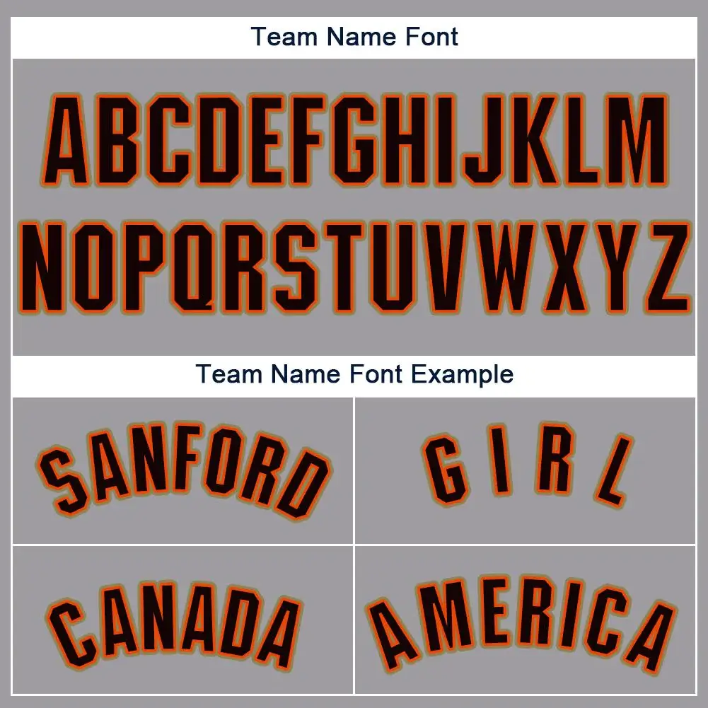 Custom Gray Baseball Jersey with Black-Orange - Image 3