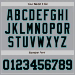 Custom Gray Baseball Jersey with Black-Teal - Image 3