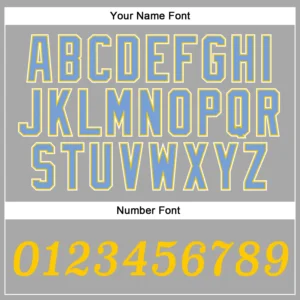 Custom Gray Baseball Jersey with Gold-Light Blue - Image 2