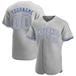 Custom Gray Baseball Jersey with Gray-Royal