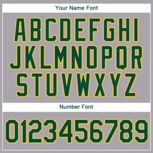Custom Gray Baseball Jersey with Green-Gold - Image 2