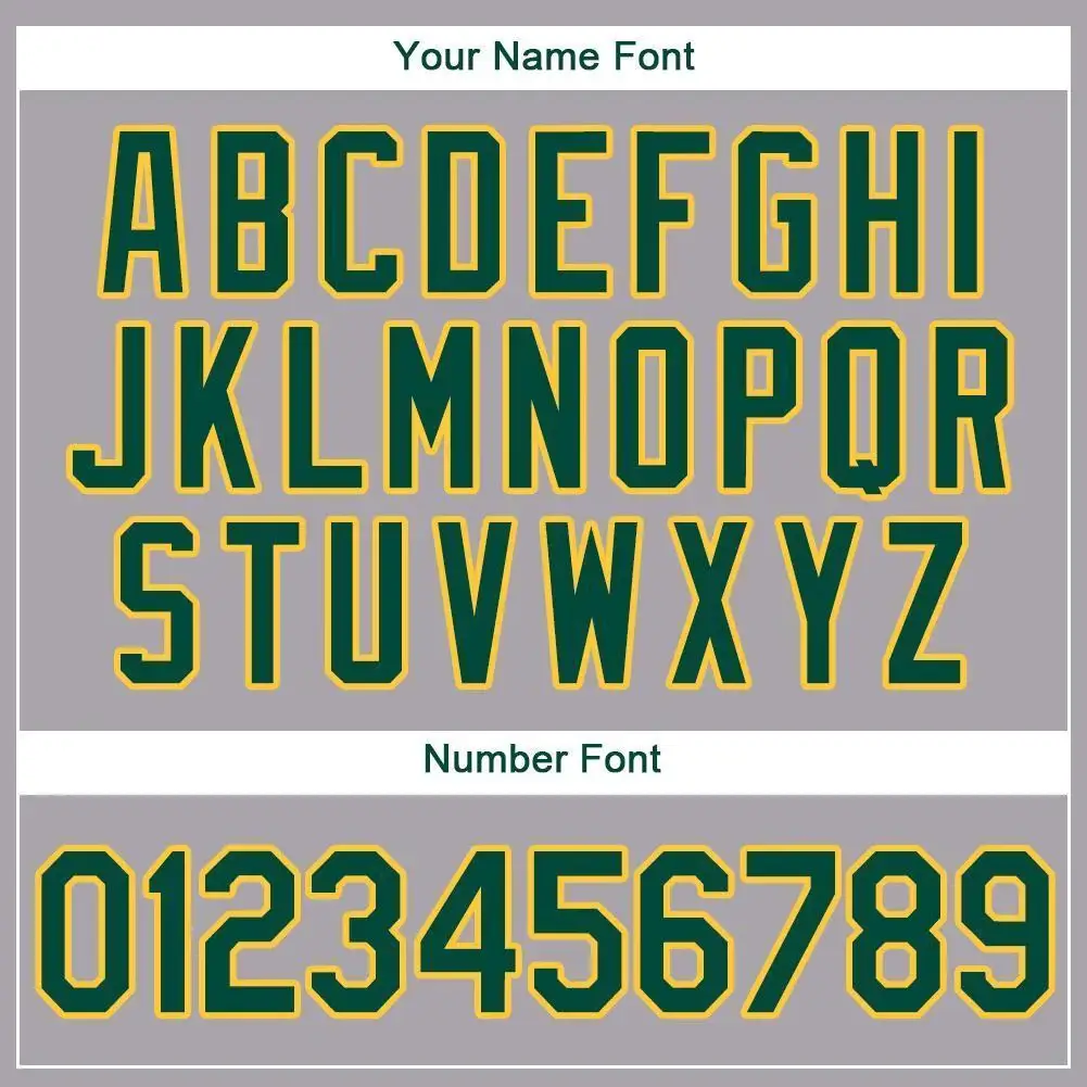 Custom Gray Baseball Jersey with Green-Gold - Image 2