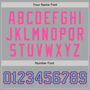 Custom Gray Baseball Jersey with Light Blue-Pink - Image 2