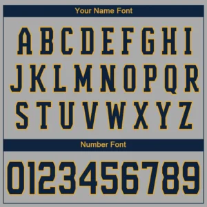 Custom Gray Baseball Jersey with Navy-Old Gold - Image 2