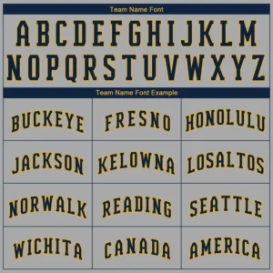 Custom Gray Baseball Jersey with Navy-Old Gold - Image 3
