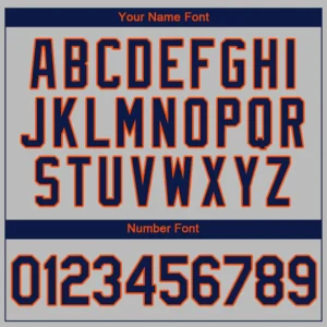 Custom Gray Baseball Jersey with Navy-Orange - Image 2