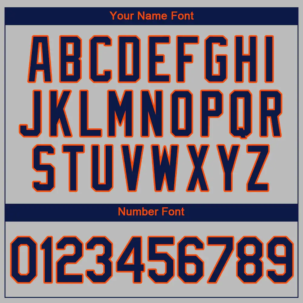 Custom Gray Baseball Jersey with Navy-Orange - Image 2