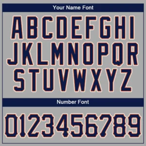 Custom Gray Baseball Jersey with Navy-Orange - Image 2