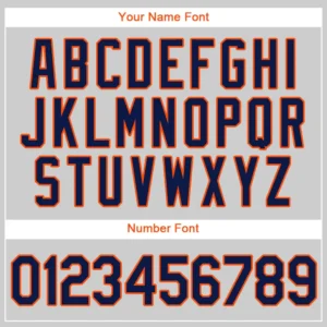 Custom Gray Baseball Jersey with Navy-Orange - Image 2