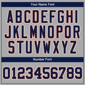 Custom Gray Baseball Jersey with Navy-Orange - Image 2