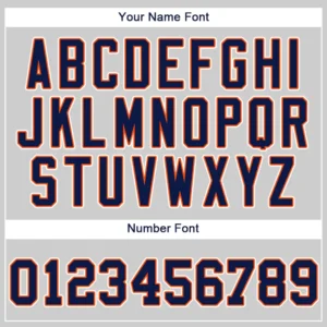 Custom Gray Baseball Jersey with Navy-Orange - Image 2