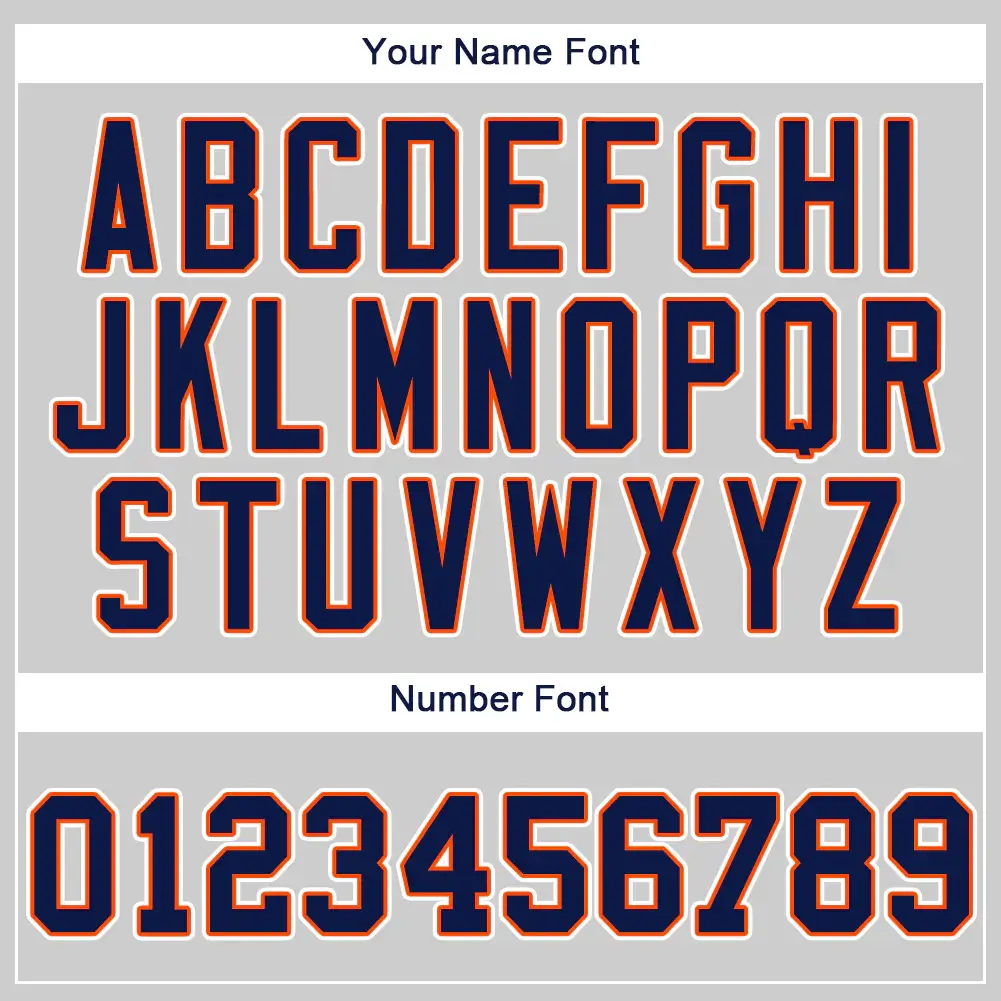 Custom Gray Baseball Jersey with Navy-Orange - Image 2