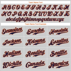 Custom Gray Baseball Jersey with Navy-Orange - Image 3