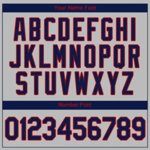 Custom Gray Baseball Jersey with Navy-Red - Image 2