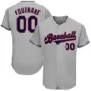Custom Gray Baseball Jersey with Navy-Red