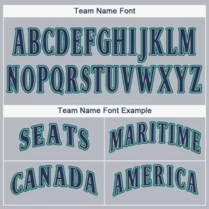 Custom Gray Baseball Jersey with Navy-Teal - Image 3