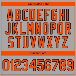 Custom Gray Baseball Jersey with Orange-Black - Image 2